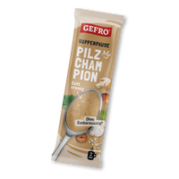 GEFRO Suppenpause Pilz Champignon im Beutel, cremige Pilzsuppe ohne Zuckerzusatz, Zubereitung in 2 Minuten
