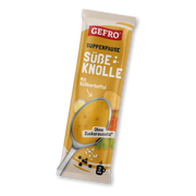 Gefro Suppenpause Süße Knolle mit Süßkartoffel, Portionsbeutel mit Löffelmotiv und Hinweis ohne Zuckerzusatz