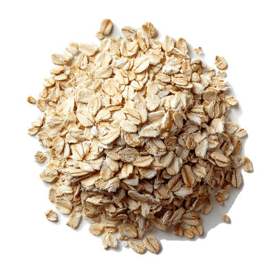 Nahaufnahme von zarten Haferflocken als lose Schüttung, geeignet für Müsli, Porridge oder zum Backen
