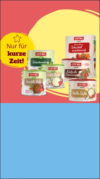 Drei GEFRO BBQ Würzmischungen vor Flammen: Allrounder, Chicken & Fish und Extra Hot & Spicy, mit Neu-Sy
mbol