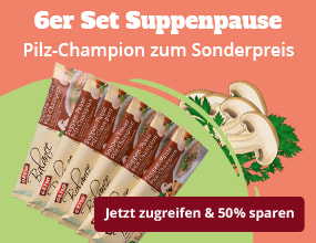 6er Set Suppenpause Pilz-Champignon von Gefro zum Sonderpreis, mit Pilzen als Illustration