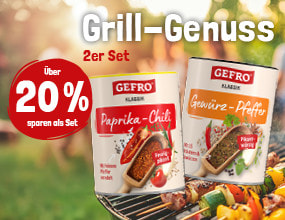 Das GEFRO Grill-Genuss-Set: GEFRO Paprika - Chili & GEFRO Gewürz Pfeffer - Jetzt sichern und 20 % sparen