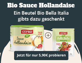 GEFRO Sauce Hollandaise mit gratis Bio Bella Italia Gewürzmischung, angeboten für 5,90 €.