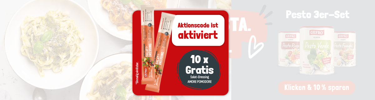 10 Sticks Amore Pomodore Salat-Dressing Gratis, ist bereits aktivert - Code AMORE10