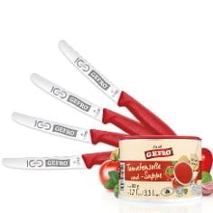 Messer-Set "Jubi-Edition" + 200g Tomatensoße und -Suppe