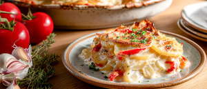 Cremiges Kartoffelgratin mit Paprika