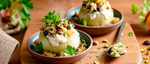 Gefüllte Kohlrabi mit orientalischem Reis