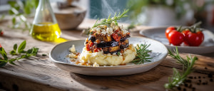 Auberginentörtchen mit Tofu