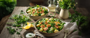 Gnocci-Salat mit Lachs