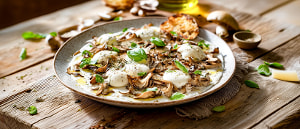 Pilzcarpaccio mit Mozzarella