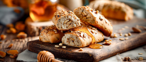 Honig-Pinienkernbrötchen