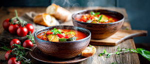 Tomatensuppe mit Ratatouille