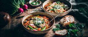 Frühlingsminestrone mit Pesto Verde