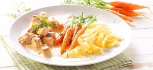 Kalbsragout mit Kräutermöhrchen