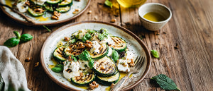 Gegrillte Zucchini mit Ziegenkäse