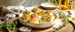 Nudelrouladen mit Kr&auml;uter-Ricotta und Thunfisch