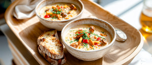 Sauerkrautsuppe mit Pfifferlingen