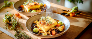 Gebratene Polenta auf winterlichem Schmorgem&uuml;se