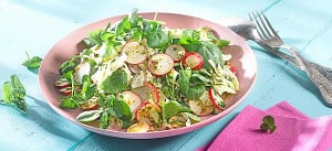 Spitzkohlsalat mit Radieschen und Brunnenkresse