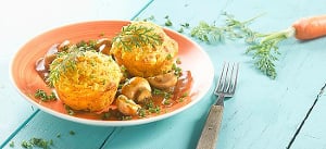 Warme Karotten-Curry-Muffins mit Champignons