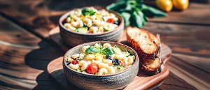 Hörnlisalat mit Zucchini und Mozzarella