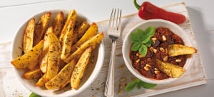 Knusprige Kartoffelschiffchen mit Mexico-Dip
