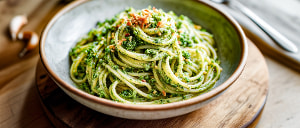 Spaghetti mit Petersilien-Mandel-Pesto