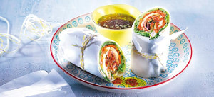 Salat-Wrap mit Schinken und Käse