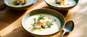 Spargel-Gem&uuml;sesuppe mit Krabben