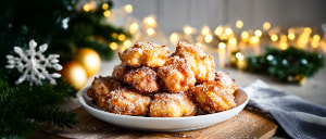 Birnenkrapfen mit Zimt und Zucker