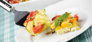 Bunter Gemüseauflauf mit Sauerrahm-Lauchcreme