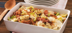 Nudelauflauf mit Artischocken und Mortadella