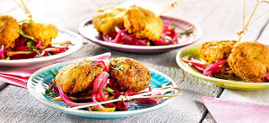 Falafel mit marinierten Zwiebeln