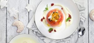 Gefüllte Bratäpfel mit Preiselbeer-Vanillesoße