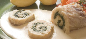 Gefüllter Victoriabarsch mit Käsesoße