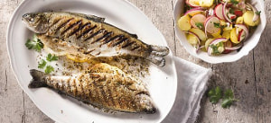 Gegrillte Forelle mit Kartoffel-Radieschensalat