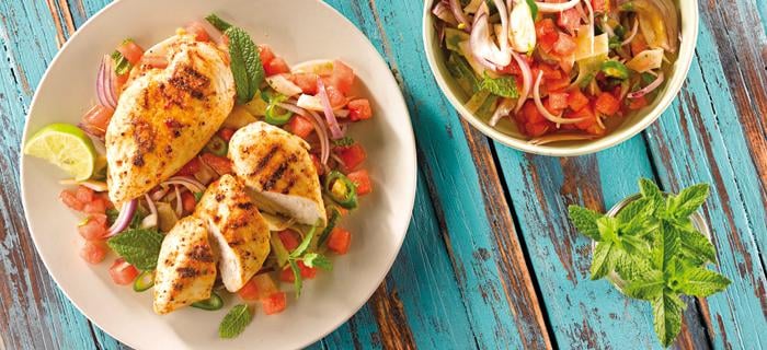 Gegrilltes Limettenhähnchen mit Wassermelonensalat | GEFRO