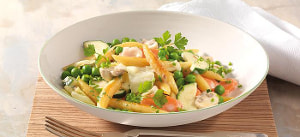 Gemüseallerlei mit Schupfnudeln und Kräutersoße