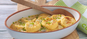 Griessnocken mit Kürbissoße