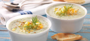 Gurken-Gazpacho mit Röstbrot