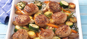 Kalbsküchle mit Schmorgemüse