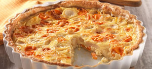 Quiche mit Karotten und Petersilienwurzeln