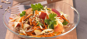 Karotten-Weißkohlsalat mit Sonnenblumenkernen