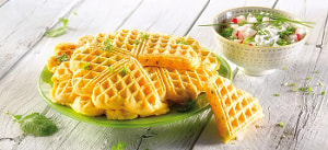 Karottenwaffeln mit Frühlingsquark