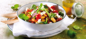 Kresse-Spinatsalat mit Bohnen