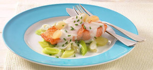 Lachsfilet mit Traubensoße