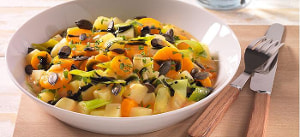 Möhren-Lauchgemüse mit Kürbiskernöl