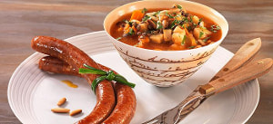 Orientalischer Linseneintopf mit Merguez