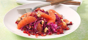 Rotkohlsalat mit Grapefruit und Granatapfel