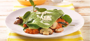 Schnelle Lasagne mit Spinat und Pilzen